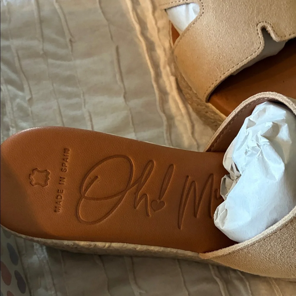 Oh Suede Slide Sandals in Light Tan
